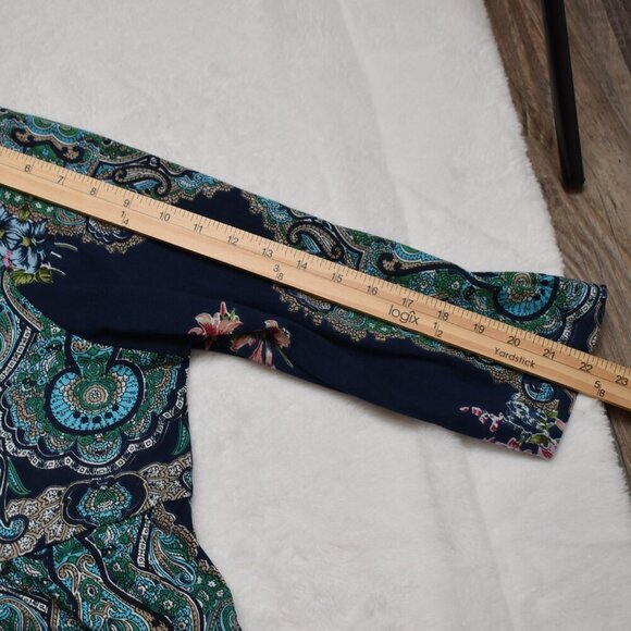 Ulla Popken Babydoll Tunic Top Sz 16 / 18 Floral Button Front Whimsigoth Boho - Picture 15 of 16